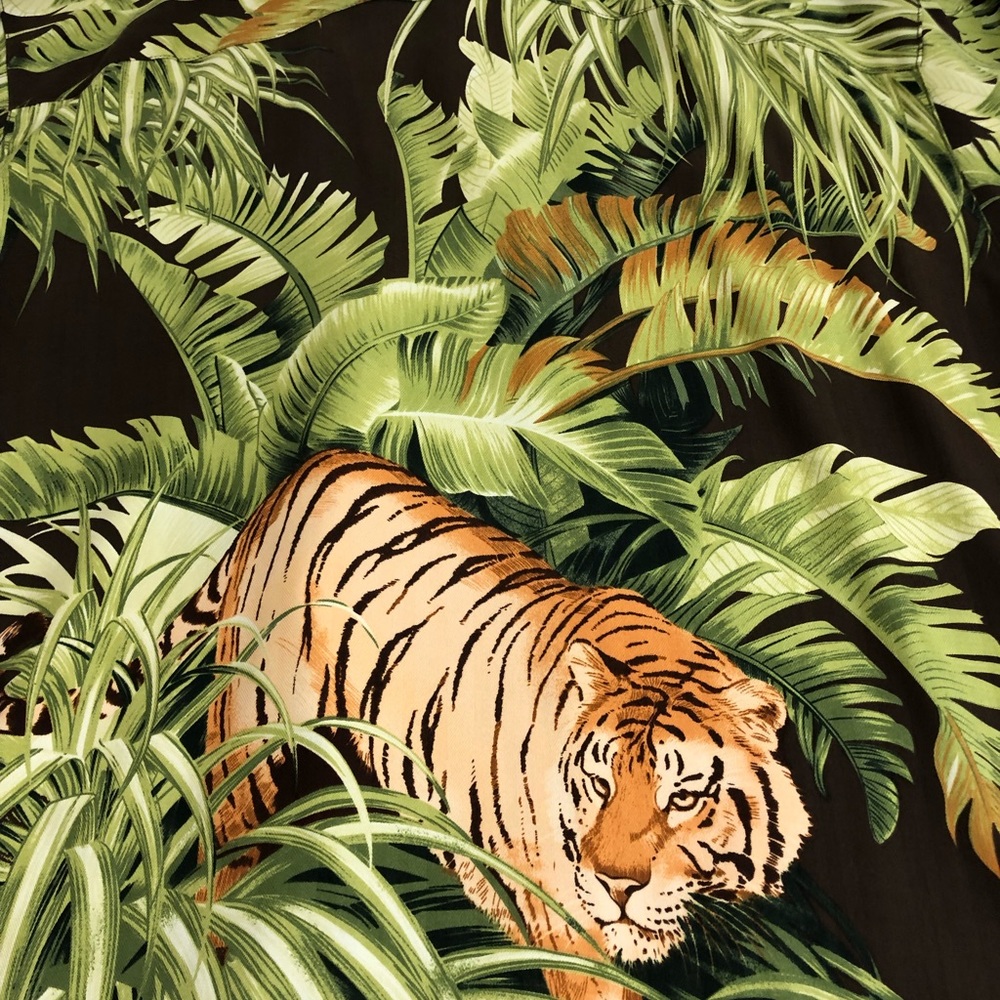 Tommy Bahama Silk Hawaiian Shirt TIGER